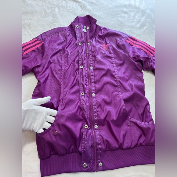 Purple and pink Adidas bomber/ rain jacket size Large - Picture 9 of 12